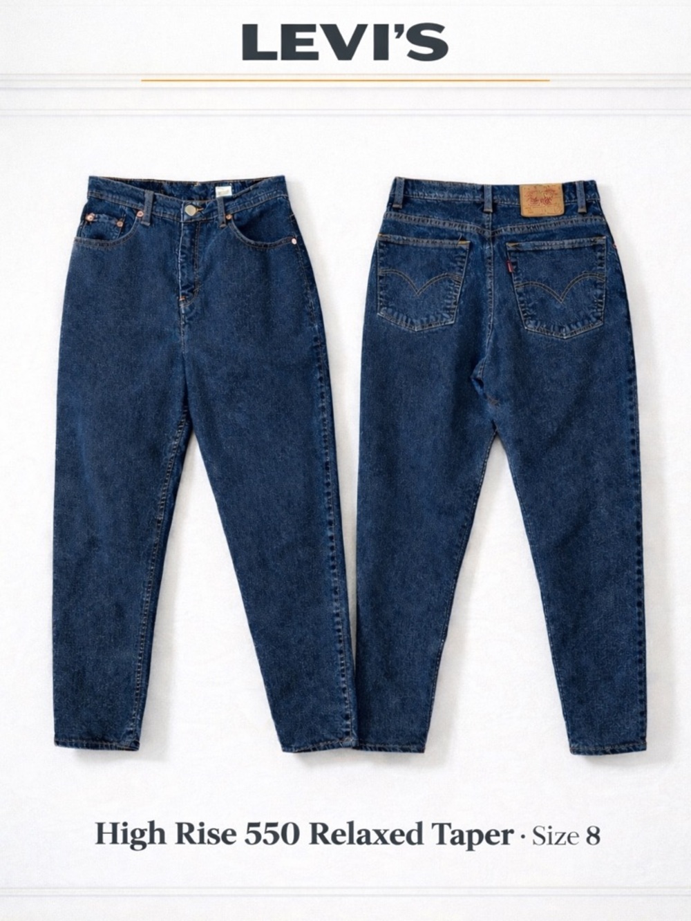 Levi’s 550 High Rise Relaxed Taper Jeans Women’s Size 8 Classic Denim Mom Fit